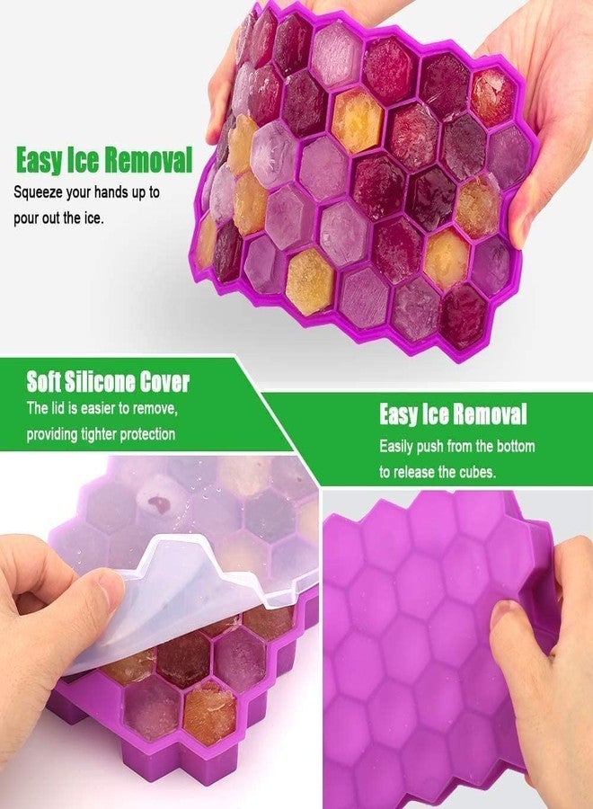 Xpandio Ice Cube Trays for Freezer with Lid-37 Grid Silicone for Small Ice Cube Molds,Easy-Release Reusable in Organizer Bins or Ice Bucket for Cocktail bar or Iced Coffee Cup (Pack of 1) - Image 5